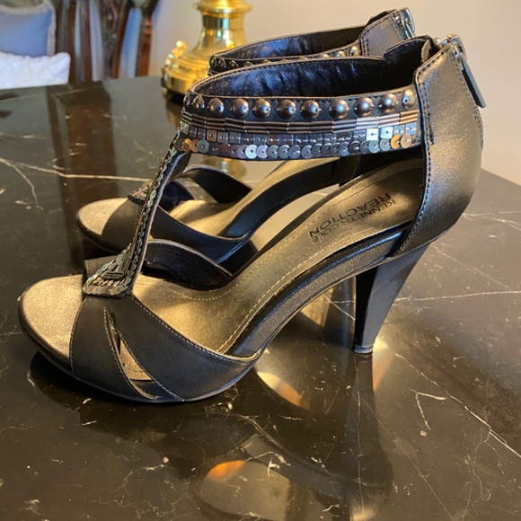 Kenneth Cole T Strap Embellished Heels - Picture 3 of 6